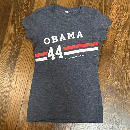 Obama 44 Fitted Womens Tee T Shirt Top Gray S Nwot New T-Shirt | Iconic Graphic Look | Trending Fashion Apparel