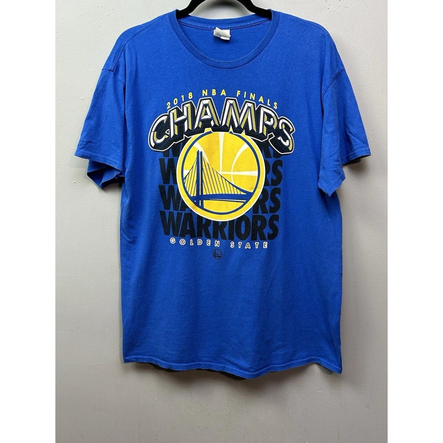 Golden State Warriors 2018 Nba Finals Champions Mens Large Size T-shirt Blue | Trendy Graphic Tee | Casual Unisex T-shirt