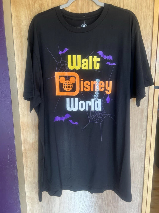 Disney Parks 2025 Halloween Walt Disney World T Shirt 2xl Xxl Mickey Mouse Black