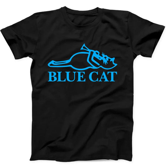 Blue Cat Records Best Seller Music Gift Black Tee T Shirt 355