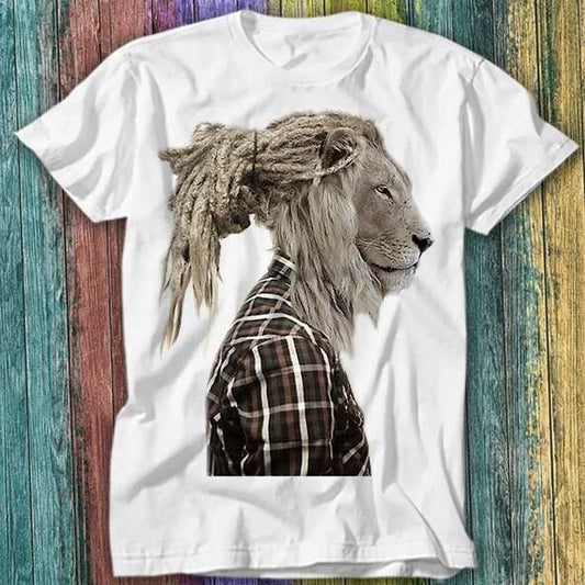 Lion Rasta Hair Jamaican Jungle Nature Wild T Shirt Top Tee 333