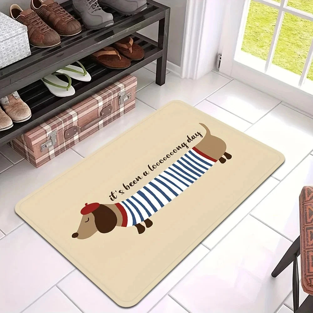 "funny Dachshund Doormat Plush Mat Ideal Perfect Gift For Christmas Thanksgiving