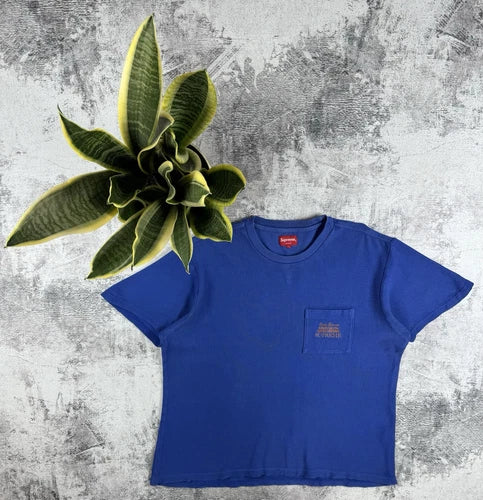 Supreme Waffle Pocket Blue Fw19 Skate 2019 Jersey Hip Hop Relaxed T Shirt Tee
