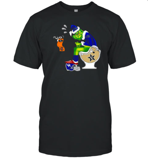 Santa Grinch Florida Gators On Toilet Craftique Vanderbilt Other Team Christmas T Shirt