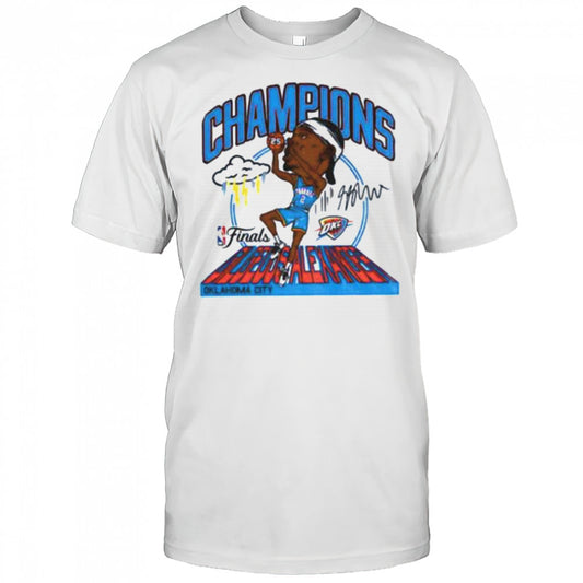 Shai Gilgeous Alexander caricature Oklahoma City Thunder NBA Finals Champions signature shirt