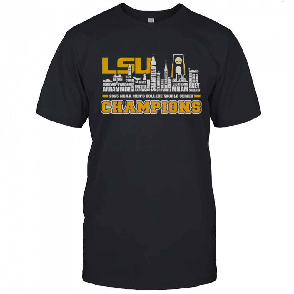 Skyline Name LSU Tigers 2025 NCAA Men’s College World Series Champions T Shirt