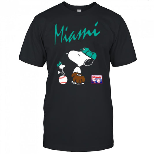 Snoopy Peanuts Ripple Junction Miami Baseball shirt