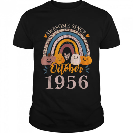 Spooky Since 1956 Scary Skeleton 66th Birthday Halloween T Shirt B0B9SY1C4R