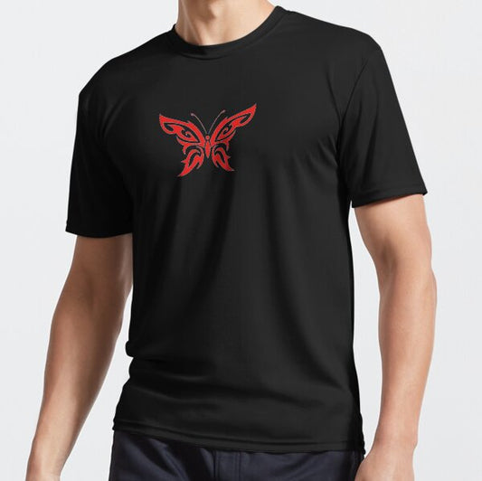 Cyber y2k butterfly red Active T-Shirt for Sale by tuniga