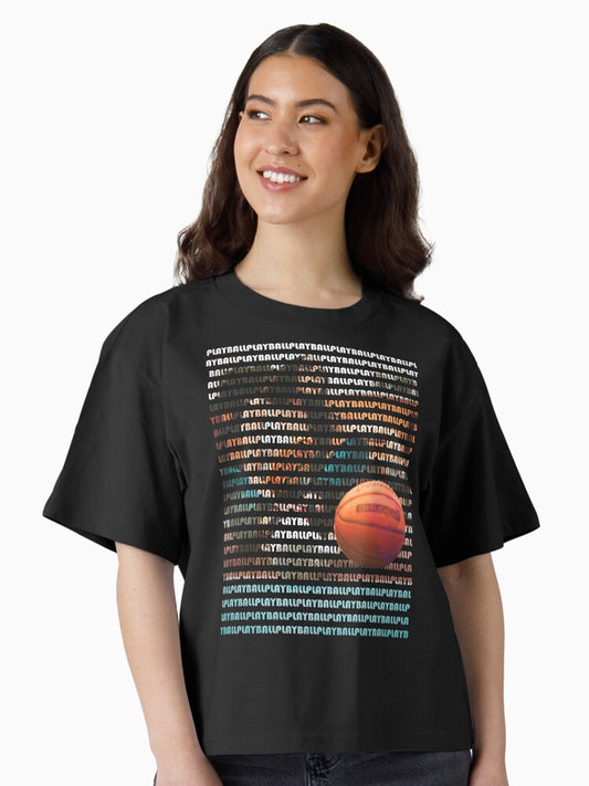 Play Ball Time To Hit The Hoop Boxy T-shirt | Trendy Graphic Tee | Casual Unisex T-shirt