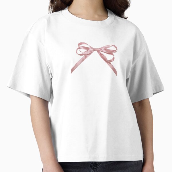 Coquette balletcore pink ribbon bow  Boxy T-Shirt for Sale by Pixiedrop