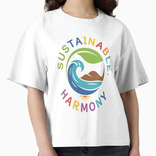 "Sustainable Harmony Nature Elements Eco Design" Boxy T-Shirt for Sale by PrintBreeze