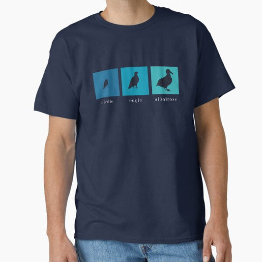 Blue Golf Birdie Eagle Albatross with White Text Classic T-Shirt for Sale by kkhanart