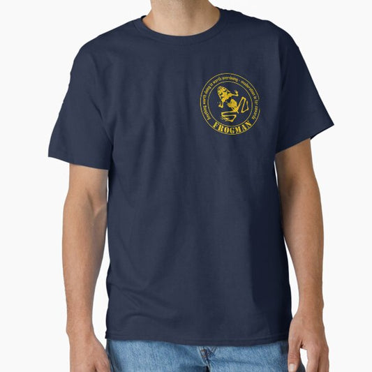 Frogman diver (small logo - distressed) Classic T-Shirt for Sale by StrongVlad