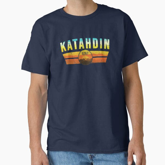 Katahdin Mountain Maine Sunset Hiking Climbing Retro Classic T-Shirt for Sale by IronEcho