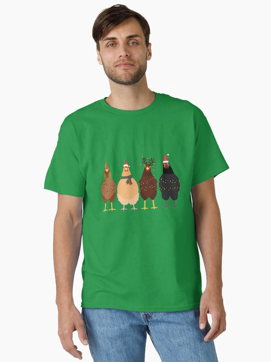 ute christmas chickens Christmas Farm Classic TShirt T-Shirt | High-Quality Print | Limited Christmas Style