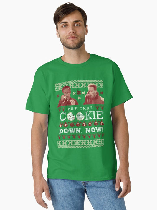 Put That Cookie Down Now Ugly Sweater Design Classic TShirt T-Shirt | Fan Favorite Artwork | Limited Christmas Style
