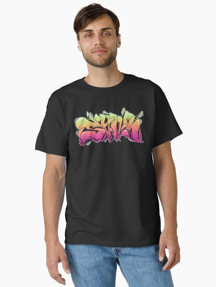 Synr Neon Graffiti Piece Classic T-Shirt T-Shirt | Premium Graphic | Perfect For Daily Wear