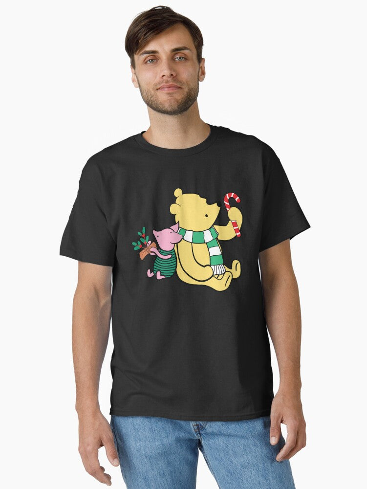 Christmas Classic Winnie the Pooh with Piglet Classic TShirt T-Shirt | Premium Graphic | Trending Festive Apparel
