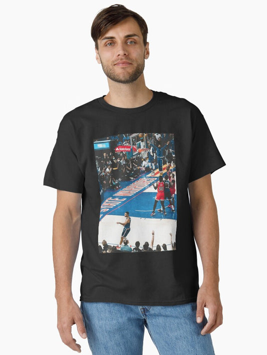 Steph Curry No Look The Ball Fall Into The Basket Classic T-shirt | Trendy Graphic Tee | Casual Unisex T-shirt