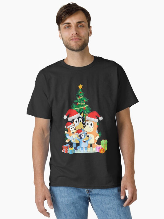 Christmas Family Cartoon Characters Christmas Tree Classic TShirt T-Shirt | Premium Graphic | Perfect For Daily Wear