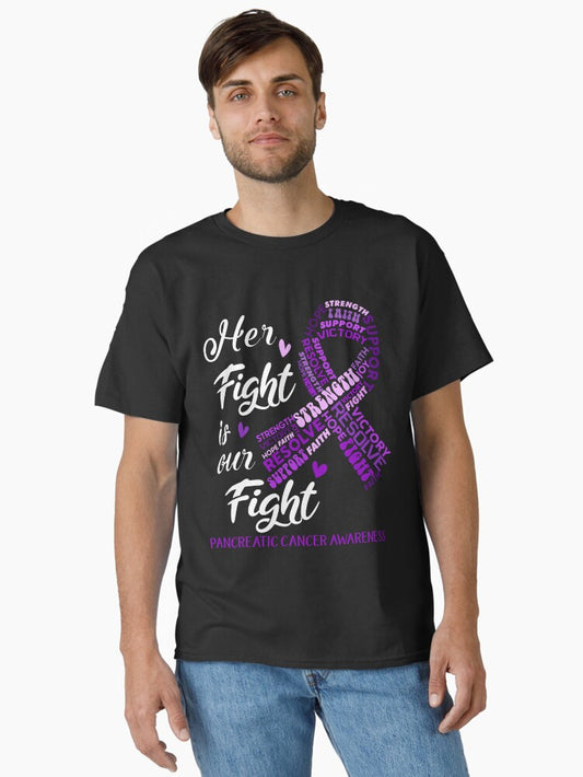 Pancreatic Cancer Warrior Her Fight Is Our Fight Pancreatic Cancer Awareness Classic T-shirt | Premium Basketball Jersey | Fan Edition Apparel