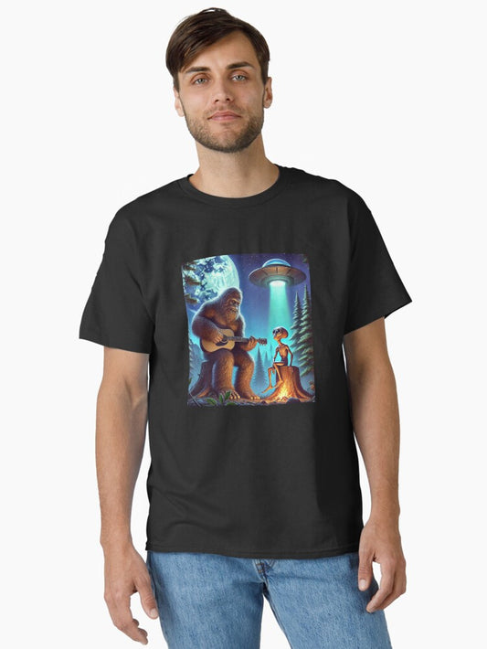 Alien Bigfoot Guitar Sasquatch UFO Gifts For Men Women Kid Classic TShirt T-Shirt | Premium Graphic | Perfect Holiday Gift