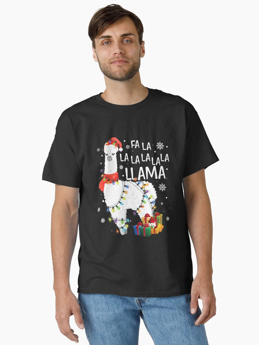 Fa La La Llama Funny Christmas Gift Christmas Lllama Lover Classic TShirt T-Shirt | Cute Festive Style | Perfect For Daily Wear