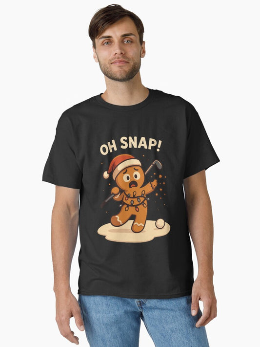 Oh Snap Funny Golf Gingerbread Christmas Classic TShirt T-Shirt | Cute Festive Style | Perfect Holiday Gift