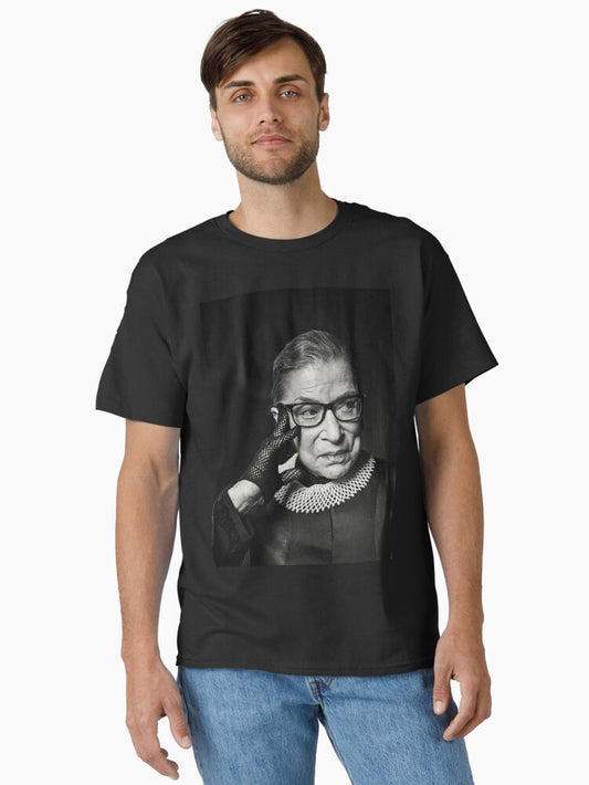 Ruth Bader Ginsburg RIP black and white rbg Classic T-Shirt T-Shirt | High-Quality Print | Trending Now