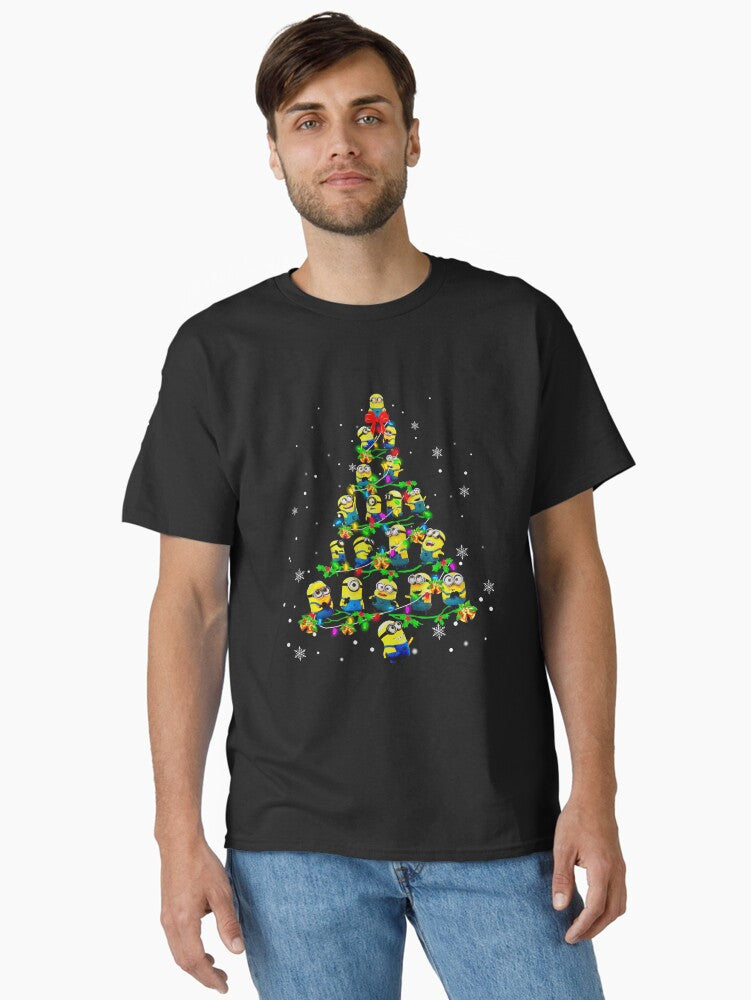Minions Christmas Trees And Light Color Xmas Movie Gift Graphic Unisex I Love This Good Idea Classic TShirt T-Shirt | Seasonal Must-Have | Limited Christmas Style