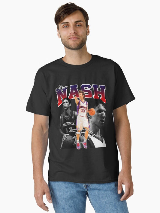 Steve Nash Phoenix Basketball Legend Mvp Signature Vintage Retro 80s 90s Bootleg Rap Style Classic T-shirt | Trendy Graphic Tee | Casual Unisex T-shirt