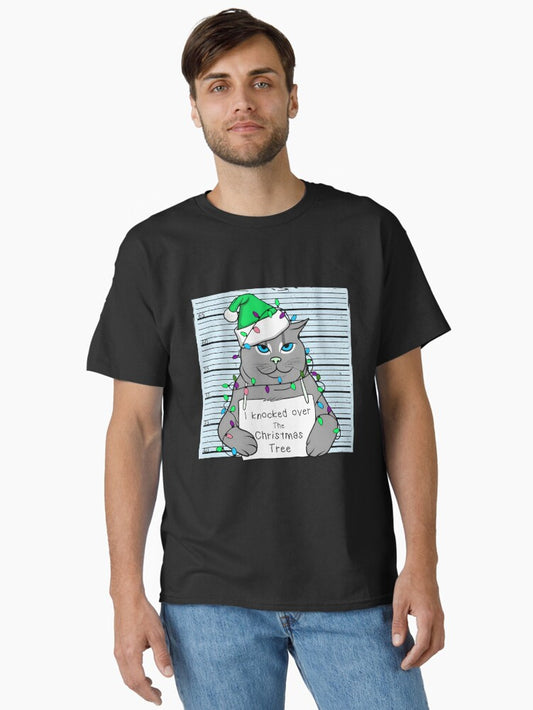 Christmas Cat Classic TShirt T-Shirt | Seasonal Must-Have | Perfect For Daily Wear
