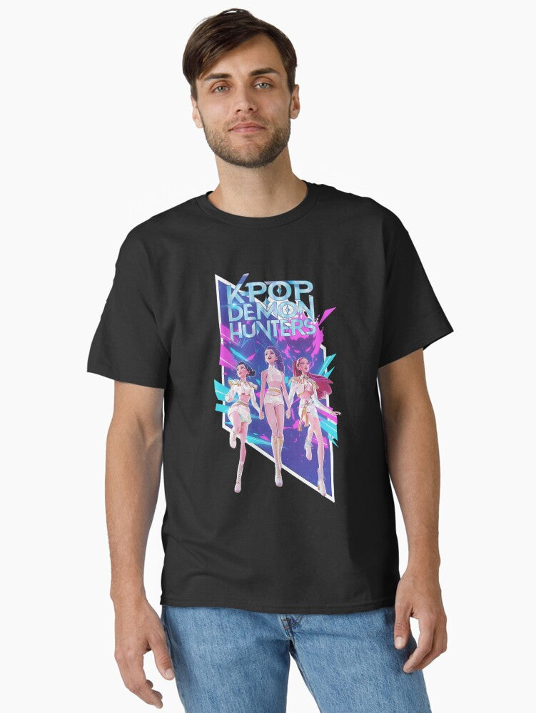 Kpop Demon Hunter Dark Fantasy Idol Aesthetic Anime Streetwear Design Classic T-shirt | Trendy Graphic Tee | Casual Unisex T-shirt