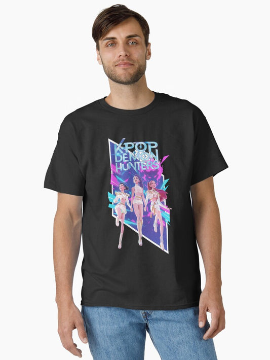 Kpop Demon Hunter Dark Fantasy Idol Aesthetic Anime Streetwear Design Classic T-shirt | Trendy Graphic Tee | Casual Unisex T-shirt