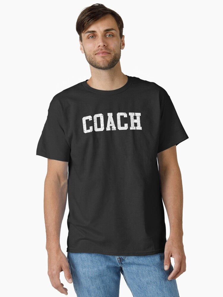 Coach Distressed Sports Team Classic T-shirt | Trendy Graphic Tee | Casual Unisex T-shirt