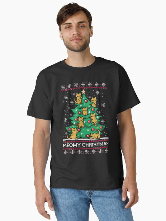 Meowy christmas ugly sweater Classic TShirt T-Shirt | Top Trending Graphic | Perfect Holiday Gift