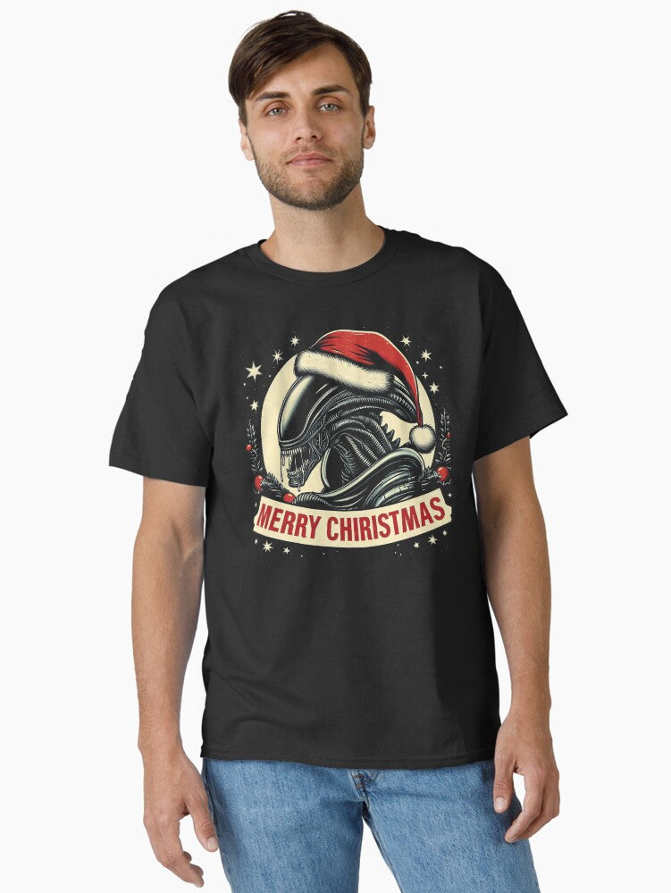 Christmas Xenomorph UFO Alien Classic TShirt T-Shirt | Fan Favorite Artwork | Perfect For Daily Wear