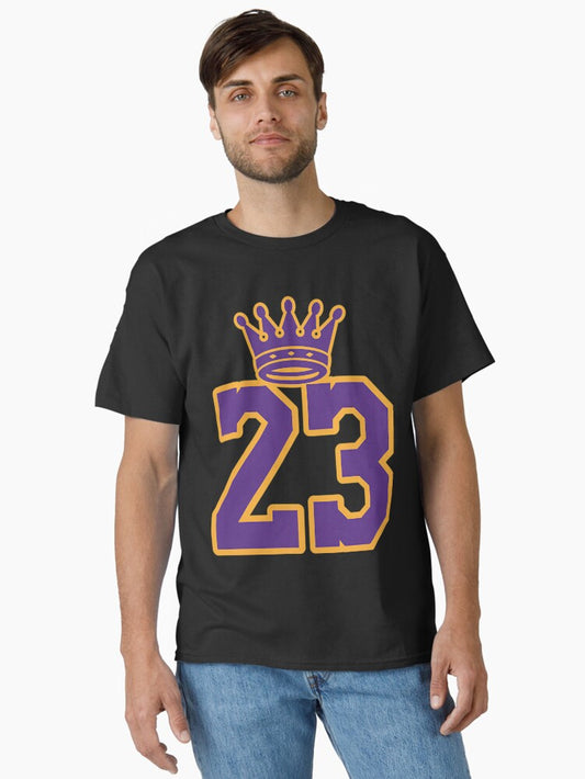 La Bron 23 King Crown Basketball Tribute Art Classic T-shirt | Trendy Graphic Tee | Casual Unisex T-shirt