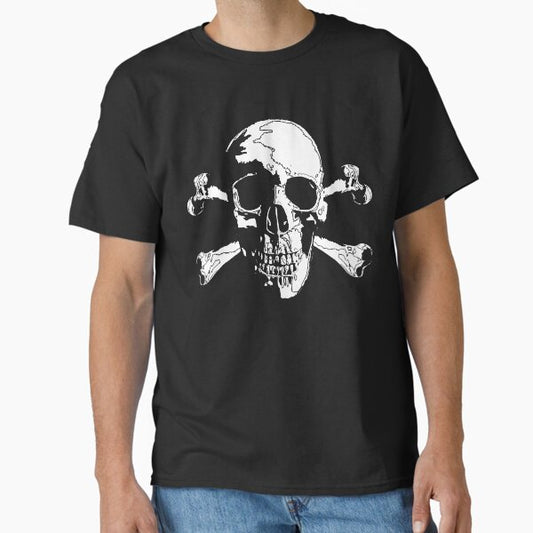 Skull and cross bones White Classic T-Shirt for Sale by EvilLeftHand