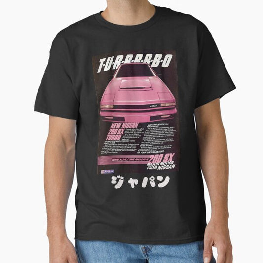 Pink Nissan 200sx Vintage Ad Classic T-Shirt for Sale by Brandi350