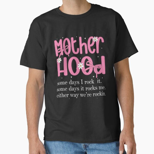 Funny Motherhood Coquette Bow Checker Retro Mom Mothers Day Pink Coquette Classic T-Shirt for Sale by SouQ-Art