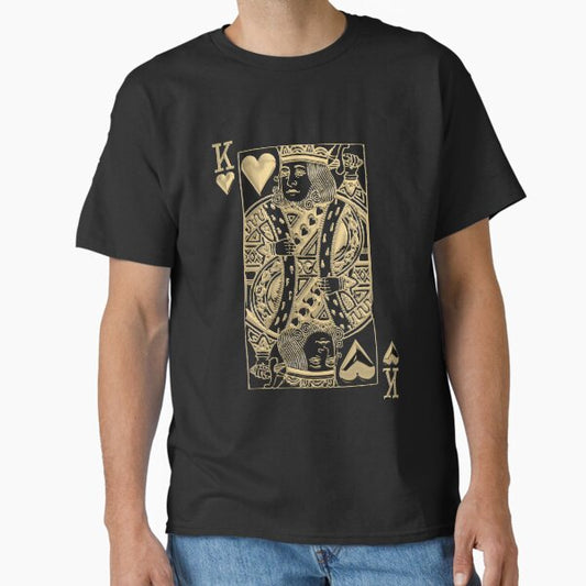 King of Hearts in Gold over Black  Classic T-Shirt for Sale by Captain7