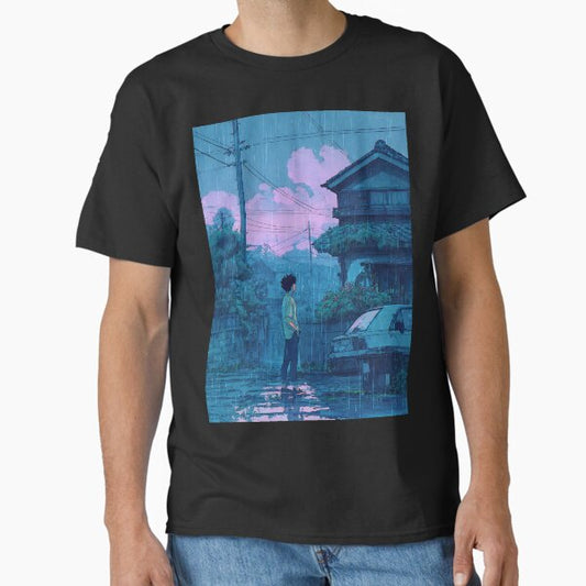 "Cozy Lofi Rainy Day Art" Classic T-Shirt for Sale by bapupa