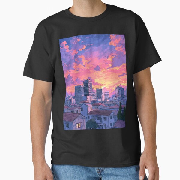 "Peaceful Lofi Cityscape" Classic T-Shirt for Sale by bapupa