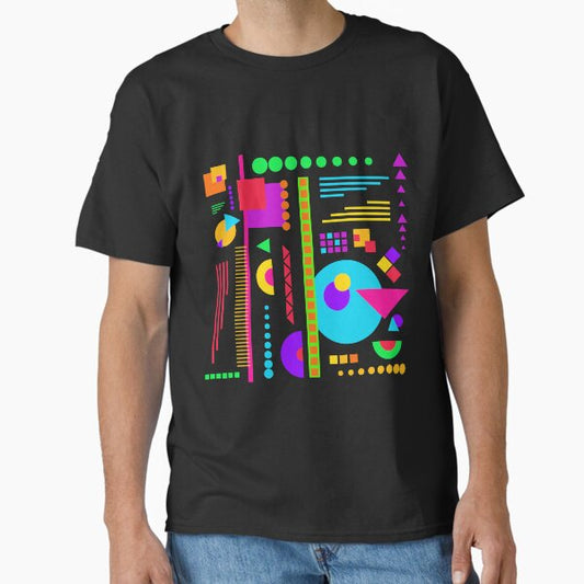 Modernist Memphis Abstract Neon Art Classic T-Shirt for Sale by epitomegirl