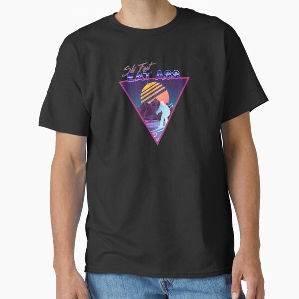 Retro Vaporwave Ski Mountain | Ski Fast Eat Ass | Shirts, Stickers, and More! Classic T-Shirt for Sale by KlehmInTime