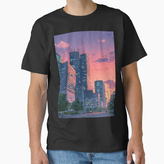"Urban Lofi Cityscape" Classic T-Shirt for Sale by bapupa