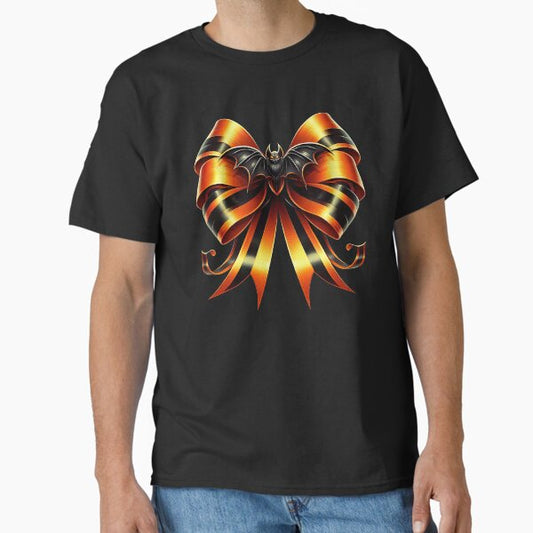 Halloween Orange and black Coquette Bow Classic T-Shirt for Sale by ABMO-store