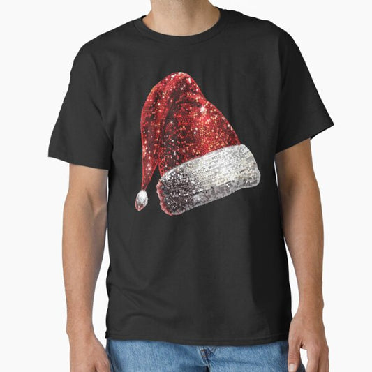 Sequin Santa Hat Classic T-Shirt for Sale by kjanedesigns